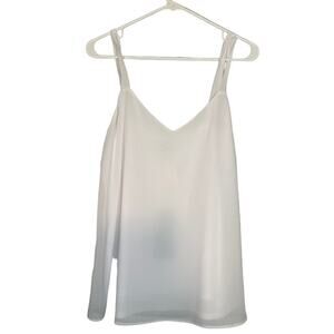 Show Me Your Mumu White Sheer Overlay V-Neck Sleeveless Blouse Women’s Small